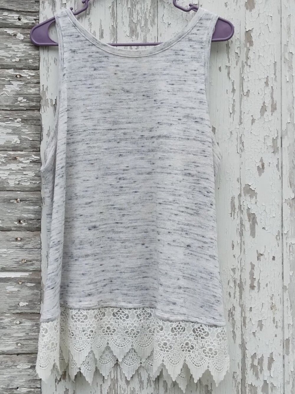 Maurices Crochet Hang Down Lace Up Back Tank Size XL